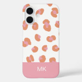 Trendy Roze Luipaard Monogram Eerste Letter Case-Mate iPhone Case (Achterkant)