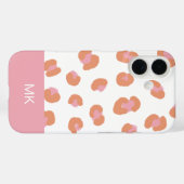 Trendy Roze Luipaard Monogram Eerste Letter Case-Mate iPhone Case (Achterkant (horizontaal))
