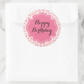 Trendy roze luipaard print Happy Birthday Stickers (Tas)