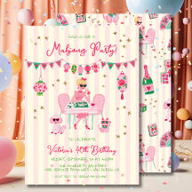 Trendy Roze Mahjong Feestspelletjesavond voor Meis