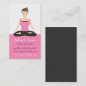 Trendy Roze Mediation Vrouw Yoga Trainer Visitekaartje (Voorkant / Achterkant)