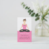 Trendy Roze Mediation Vrouw Yoga Trainer Visitekaartje (Staand voorkant)