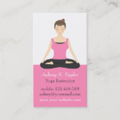 Trendy Roze Mediation Vrouw Yoga Trainer Visitekaartje (Voorkant)