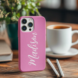 Trendy Roze Meisjesnaam Handgeschreven Manuscript  iPhone 16 Hoesje