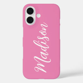 Trendy Roze Meisjesnaam Handgeschreven Manuscript  iPhone 16 Hoesje