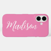 Trendy Roze Meisjesnaam Handgeschreven Manuscript Case-Mate iPhone Case (Achterkant (horizontaal))
