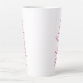 Trendy Roze Meisjesnaam Handgeschreven Manuscript  Latte Mok (Voorkant)
