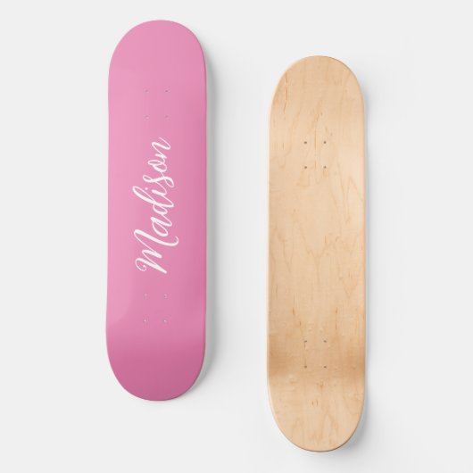 Trendy Roze Meisjesnaam Handgeschreven Manuscript  Persoonlijk Skateboard (Voorkant)