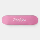 Trendy Roze Meisjesnaam Handgeschreven Manuscript  Persoonlijk Skateboard (Horizontaal)
