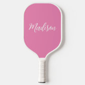 Trendy Roze Meisjesnaam Handgeschreven Manuscript  Pickleball Paddle (Achterkant)