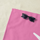 Trendy Roze Meisjesnaam Handgeschreven Manuscript  Strandlaken (In situ)