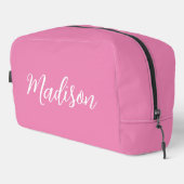 Trendy Roze Meisjesnaam Handgeschreven Manuscript  Toilettasje (Rechterhoek)
