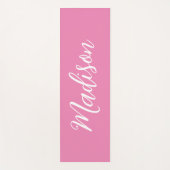 Trendy Roze Meisjesnaam Handgeschreven Manuscript  Yogamat (Voorkant)