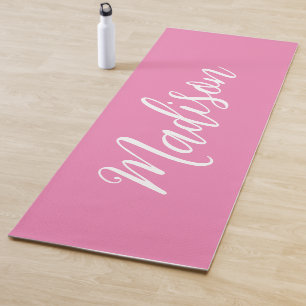 Trendy Roze Meisjesnaam Handgeschreven Manuscript Yogamat