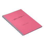 Trendy Roze Modern Handschrift Calligrafie Script Notitieboek (Rechterzijde)