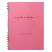 Trendy Roze Modern Handschrift Calligrafie Script Notitieboek (Voorkant)