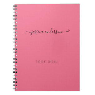 Trendy Roze Modern Handschrift Calligrafie Script Notitieboek