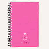 Trendy Roze Modern Monogram Notitieboek (Voorkant)