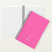 Trendy Roze Moderne Monogram Notitieboek (Binnen)