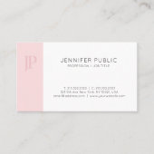 Trendy Roze Monogram Creatief Slank Ontwerp Plain Visitekaartje (Voorkant)