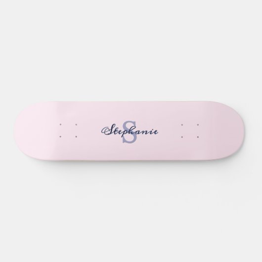Trendy Roze Monogram Persoonlijk Skateboard (Horizontaal)