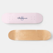 Trendy Roze Monogram Persoonlijk Skateboard (Horizontaal)