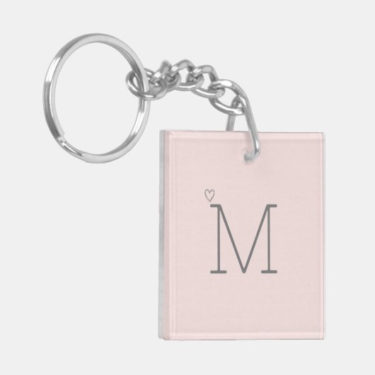 Trendy roze monogram sleutelhanger (Voorkant Links)
