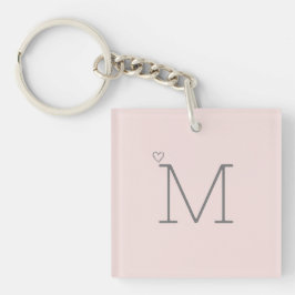 Trendy roze monogram sleutelhanger