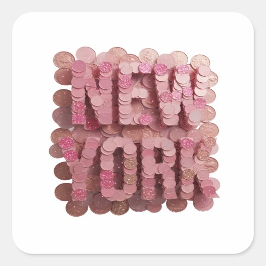 Trendy Roze NEW YORK Label Ontwerp (Voorkant)