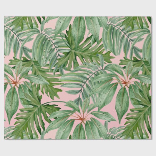 Trendy roze olievlek Tropisch Oerwoud lekt Cadeaupapier (Vlak)