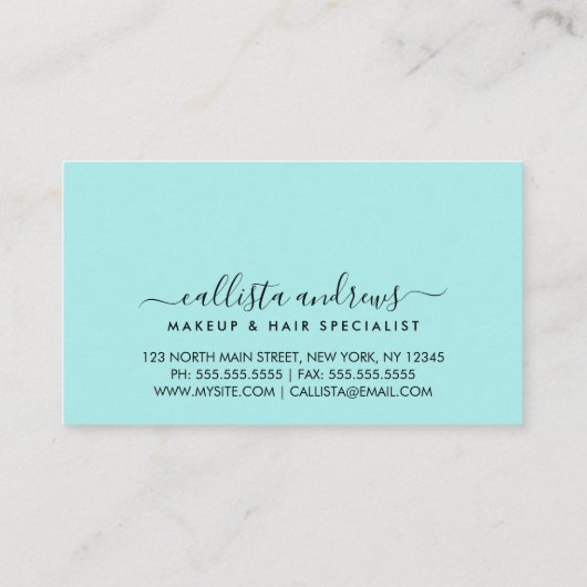 Trendy Roze Ombre Make-up Haarsalon Visitekaartje (Achterkant)