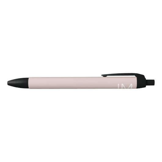 Trendy Roze Oversized Monogram Eerste Letter Zwarte Inkt Pen (Bovenkant)