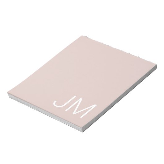 Trendy Roze Oversized Monogram Initiaal Notitieblok (Linkerzijde)