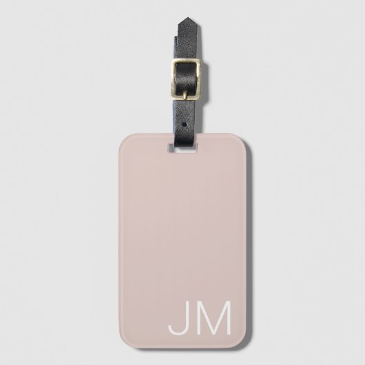 Trendy Roze Oversized Monogram Initialen Bagagelabel (Voorkant (verticaal))