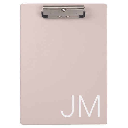 Trendy Roze Oversized Monogram Initialen Klembord (Voorkant)
