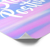 Trendy roze pastelblauw blijft positief poster (Hoek)