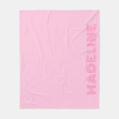 Trendy Roze Persoonlijke Naam Fleece Deken (Voorkant)