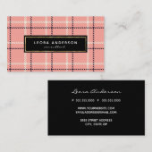 Trendy Roze Plakken en Tweed Visitekaartje (Voorkant / Achterkant)