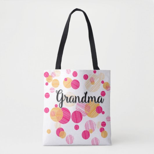 Trendy roze polka-dot oma patroon tote bag (Voorkant)