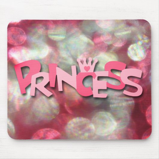 Trendy Roze Prinses Bokeh Muismat (Voorkant)