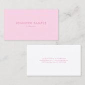 Trendy roze professionele eenvoudige Sjabloon Mode Visitekaartje (Voorkant / Achterkant)