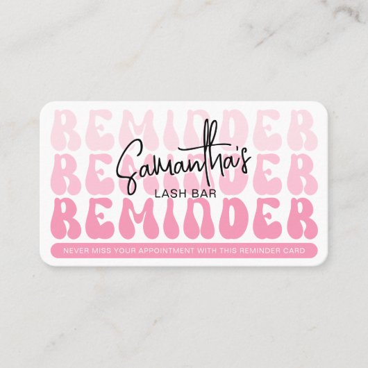Trendy Roze Retro Cosmetoloog Beauty Salon Spa Afsprakenkaartje (Voorkant)