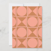 Trendy roze retro geometrisch alles in één bruilof kaart (Achterkant)