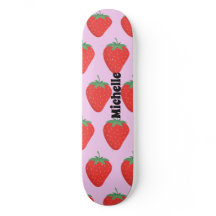 Trendy roze & rode aardbei patroon gepersonaliseer