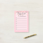 Trendy roze rode doosjes post-it® notes (Op bureau)