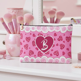 Trendy roze rode harten met Stippen en wervelingen Etui