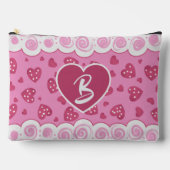 Trendy roze rode harten met Stippen en wervelingen Etui (Voorkant)