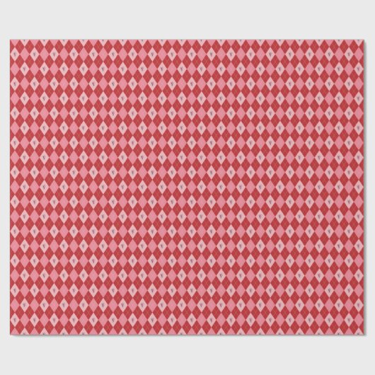 Trendy Roze Rode Kleine Argyle Harten Patroon Kind Cadeaupapier (Vlak)