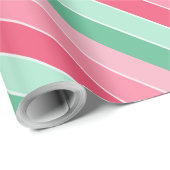 Trendy roze rode mint groen elegant modern kleurri cadeaupapier (Rol Hoek)