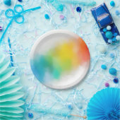 Trendy roze rood blauw Paars geel Papieren Bordje (Feest)